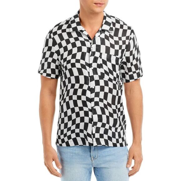 Solid & Striped Other - Solid & Striped Mens The Cabana B/W Linen Checkered Button-Down Shirt NWT